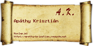 Apáthy Krisztián névjegykártya