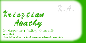 krisztian apathy business card
