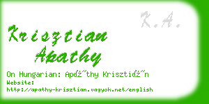 krisztian apathy business card